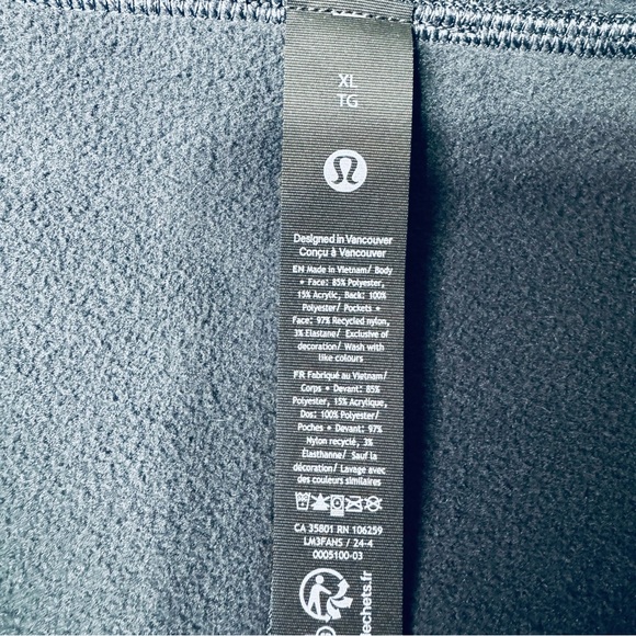 Lululemon Men’s High Pile Fleece Full-Zip Jacket in Black Night XL NWT - Picture 7 of 10